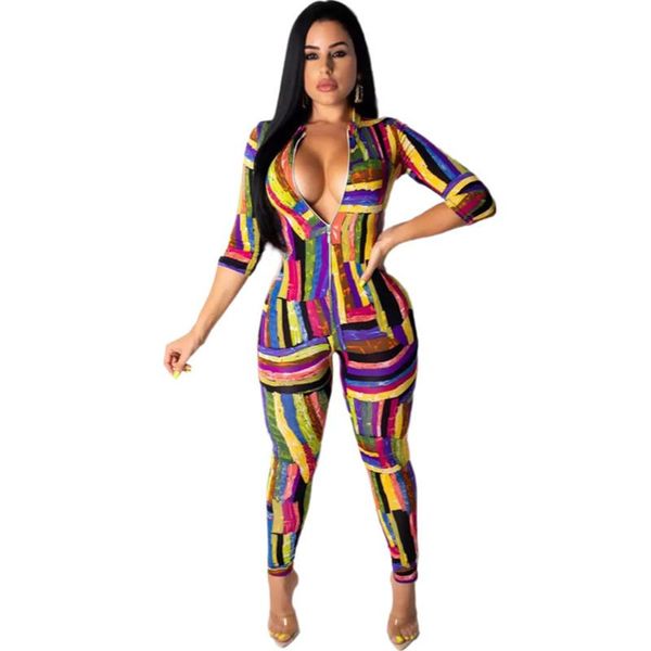 gym clothing autumn and winter fashion women's wear printed long sleeve zipper low cut jumpsuit, White;black
gym clothing autumn and winter fashion women's wear printed long sleeve zipper low cut jumpsuit, White;black