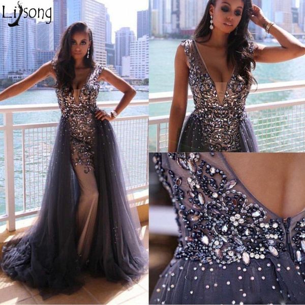 party dresses 2021 luxury beaded 2 pieces mermaid evening crystal long prom gowns with detachable train vintage formal dress, White;black
party dresses 2021 luxury beaded 2 pieces mermaid evening crystal long prom gowns with detachable train vintage formal dress, White;black