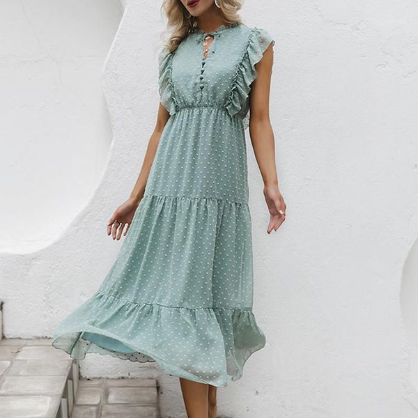casual dresses gypsylady dobby midi dress chiffon cute women ruffles holiday beach style sleeveless button front summer 2021, Black;gray
casual dresses gypsylady dobby midi dress chiffon cute women ruffles holiday beach style sleeveless button front summer 2021, Black;gray