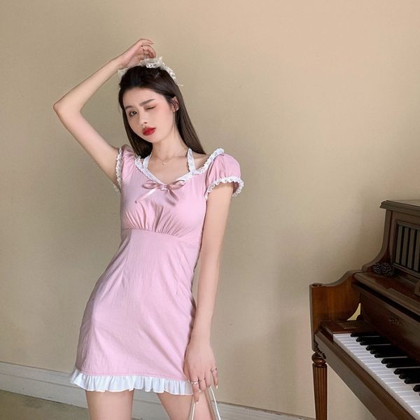 women's tanks & camis lovely pink dress female bowknot stitching slim summer maid short qgp1, White
women's tanks & camis lovely pink dress female bowknot stitching slim summer maid short qgp1, White
