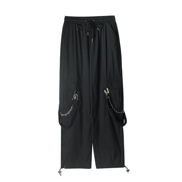 women's pants & capris emerging in summer women black drawstring sweatpants gothic trousers metal hanging elastic waist comfortable thi, Black;white
women's pants & capris emerging in summer women black drawstring sweatpants gothic trousers metal hanging elastic waist comfortable thi, Black;white
