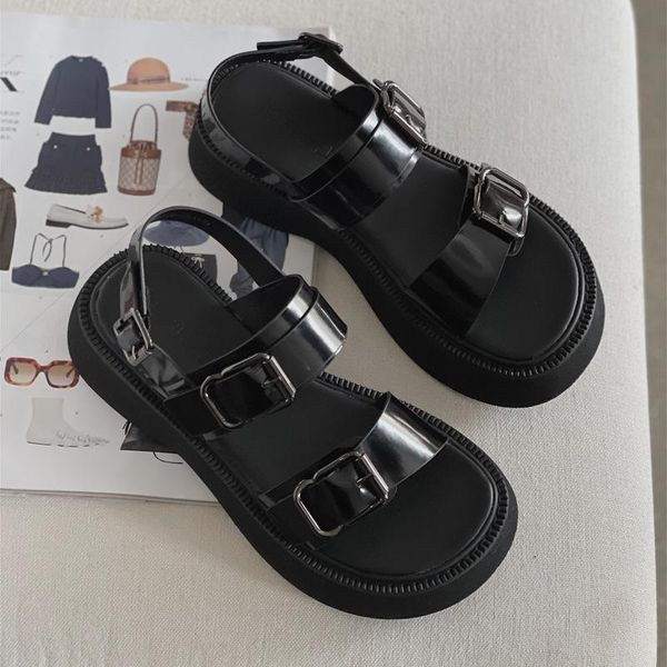 sandals women's thick-soled three-layer buckle round-toe comfortable 2021 summer outer wear, Black
sandals women's thick-soled three-layer buckle round-toe comfortable 2021 summer outer wear, Black