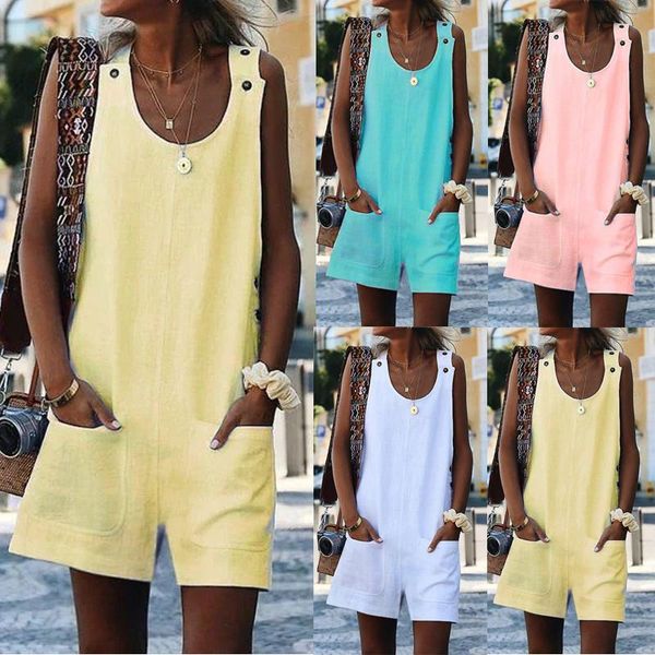 women's jumpsuits & rompers summer casual women ladies solid playsuits romper sleeveless strap tank o-neck pockets plus size s-3xl, Black;white
women's jumpsuits & rompers summer casual women ladies solid playsuits romper sleeveless strap tank o-neck pockets plus size s-3xl, Black;white