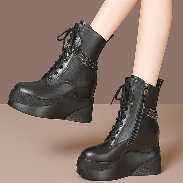 boots winter platform riding women lace up genuine leather high heel motorcycle female round toe fashion sneakers, Black
boots winter platform riding women lace up genuine leather high heel motorcycle female round toe fashion sneakers, Black