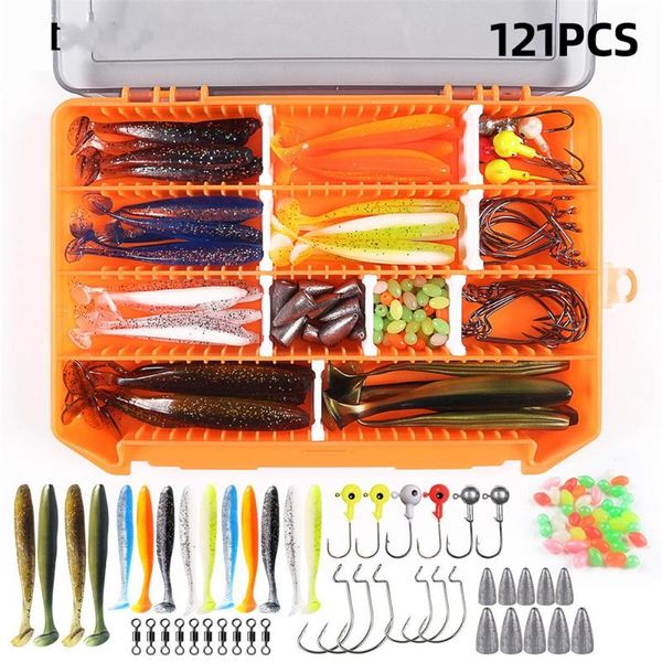 121pcs/set fishing bait lure set for sea rock fsihing t-tail sinking bead crank hook accessories
121pcs/set fishing bait lure set for sea rock fsihing t-tail sinking bead crank hook accessories
