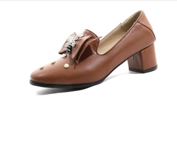 women's shoes in spring and autumn high coarse heel round head bowknot @gh15, Black
women's shoes in spring and autumn high coarse heel round head bowknot @gh15, Black