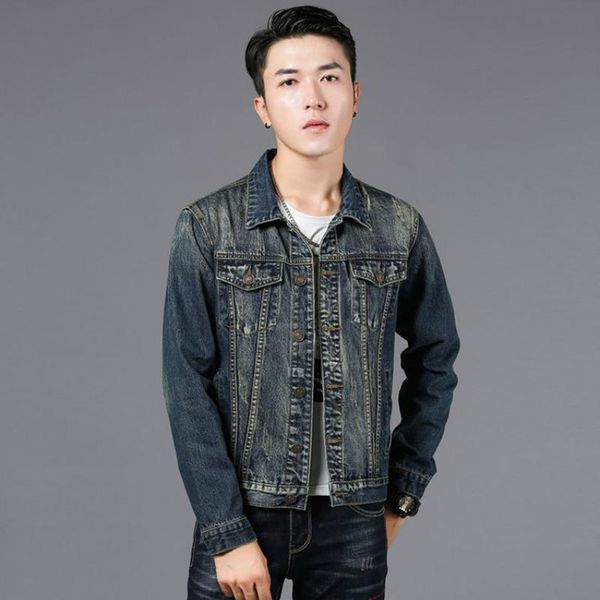 men's slim denim jacket long sleeve trendy european and american style embroidered male clothing jackets, Black;brown
men's slim denim jacket long sleeve trendy european and american style embroidered male clothing jackets, Black;brown