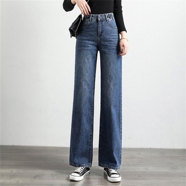 women's jeans 2021 spring fall waist adjustable straight high wide leg loose trousers, Blue
women's jeans 2021 spring fall waist adjustable straight high wide leg loose trousers, Blue
