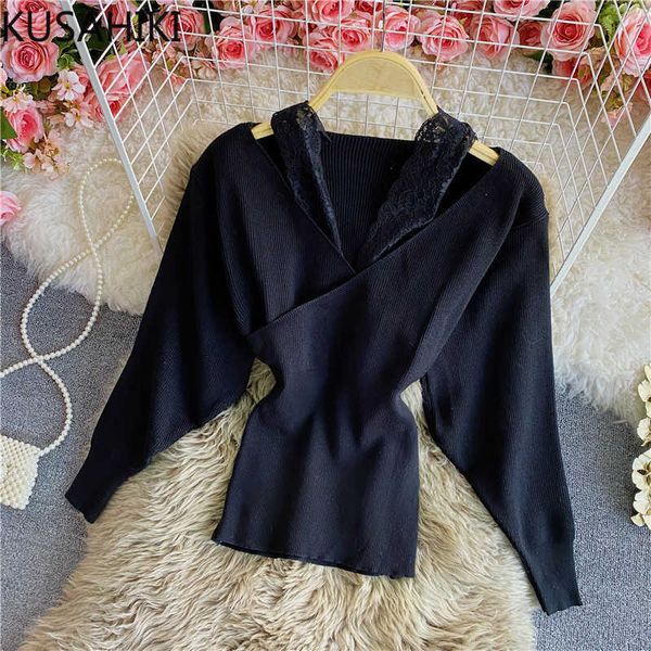 kusahiki slim irregular long sleeve knitwear korean v-neck elegant pullover knitted jumper baisc sweater 6e414 210602, White;black
kusahiki slim irregular long sleeve knitwear korean v-neck elegant pullover knitted jumper baisc sweater 6e414 210602, White;black