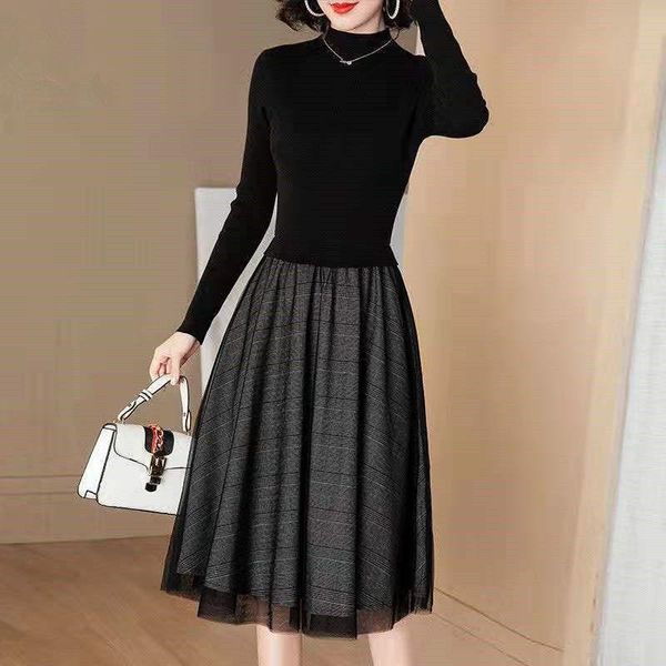 black long sleeve autumn winter knitted sweater dress office lady casual midi women dresses, Black;gray
black long sleeve autumn winter knitted sweater dress office lady casual midi women dresses, Black;gray