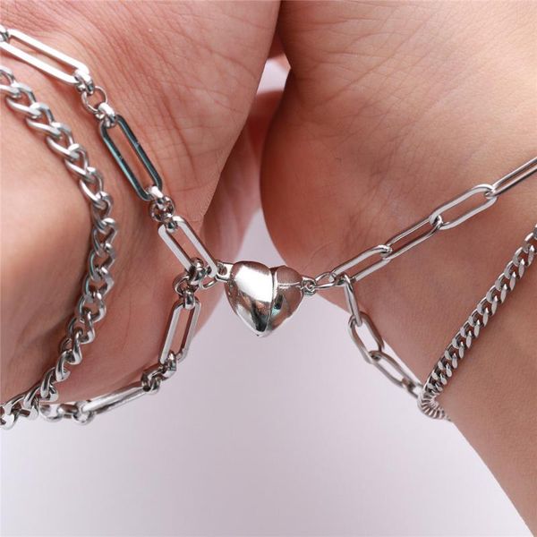 link, chain bracelet men and women titanium steel couple magnet love double-layer striking tide brand valentine's day no fade, Black
link, chain bracelet men and women titanium steel couple magnet love double-layer striking tide brand valentine's day no fade, Black