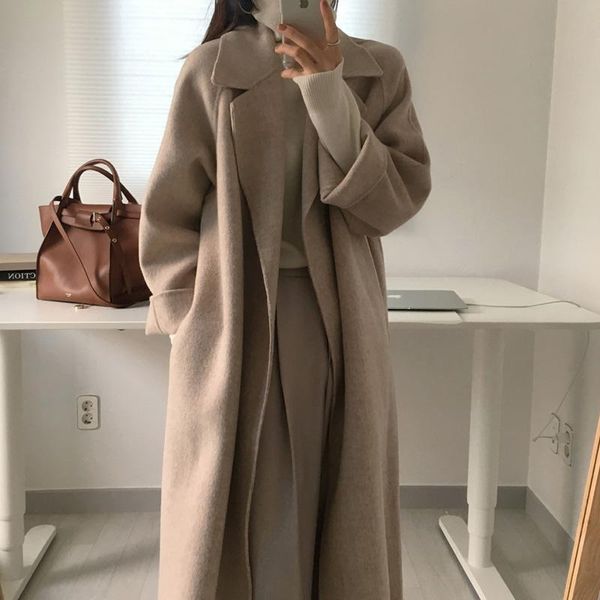 women's wool & blends aachoae women elegant long coat with belt solid color sleeve chic outerwear ladies overcoat autumn winter 2021, Black
women's wool & blends aachoae women elegant long coat with belt solid color sleeve chic outerwear ladies overcoat autumn winter 2021, Black