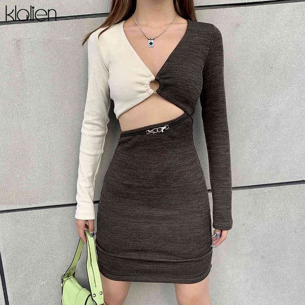 dresses fashion patchwork rib knit long sleeve v-neck mini women 2021 spring new hollow out party vacation dress, Black;gray
dresses fashion patchwork rib knit long sleeve v-neck mini women 2021 spring new hollow out party vacation dress, Black;gray