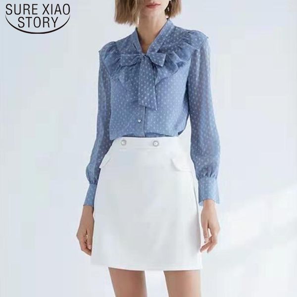 autumn flounces stitching bow collar dot chiffon women shirts long sleeve regular slim womens and blouses 6465 50 210510, White
autumn flounces stitching bow collar dot chiffon women shirts long sleeve regular slim womens and blouses 6465 50 210510, White