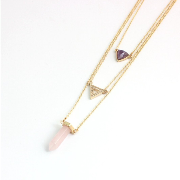 pendant necklaces fyjs unique light yellow gold color alloy multi layer rose pink quartz link chain necklace amethysts crystal jewelry, Silver
pendant necklaces fyjs unique light yellow gold color alloy multi layer rose pink quartz link chain necklace amethysts crystal jewelry, Silver