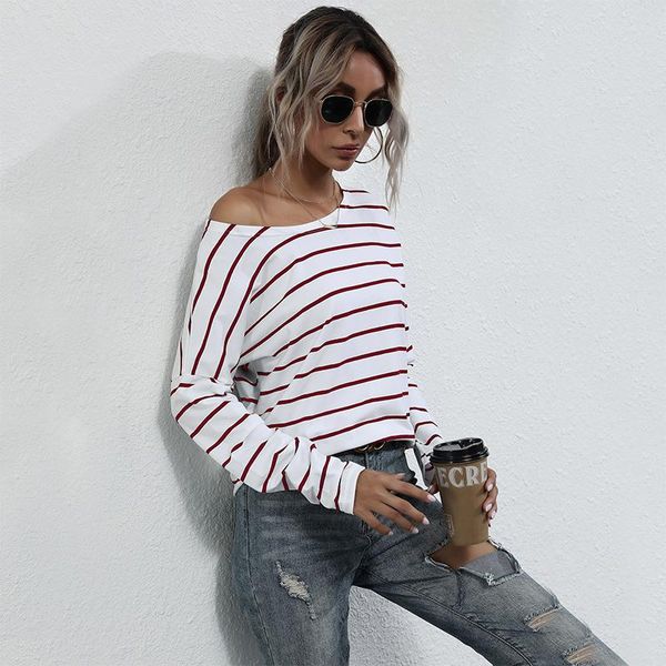 women's t-shirt basic striped t shirt women casual o neck full sleeve pullover spring bottoming for 2021 sexy, White
women's t-shirt basic striped t shirt women casual o neck full sleeve pullover spring bottoming for 2021 sexy, White