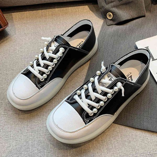 sandals spring flats women stylish white trainers comfortable leather shoes casual women's lightweight solid sneakers 0ni5, Black