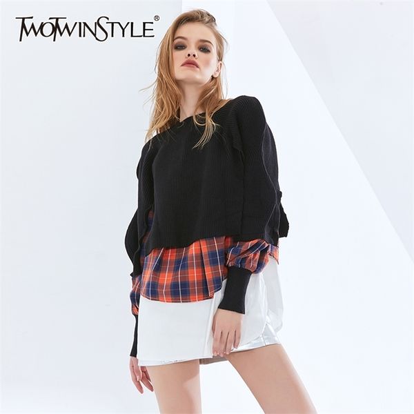 korean patchwork plaid sweater for women o neck long sleeve striped casual knitted female spring fashion 210524, White;black
korean patchwork plaid sweater for women o neck long sleeve striped casual knitted female spring fashion 210524, White;black