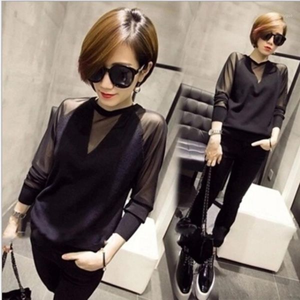 women's blouses & shirts 2021 fashion plus size 3xl black perspective net yarn long sleeve blouse slim ladies female tees, White
women's blouses & shirts 2021 fashion plus size 3xl black perspective net yarn long sleeve blouse slim ladies female tees, White
