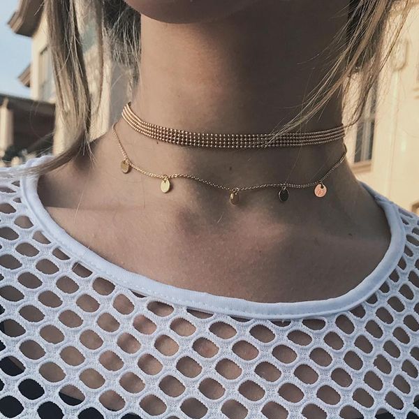 silver golden color sequins round choker necklaces for women bohemia clothing accessories 2021 banquet party chokers, Golden;silver
silver golden color sequins round choker necklaces for women bohemia clothing accessories 2021 banquet party chokers, Golden;silver