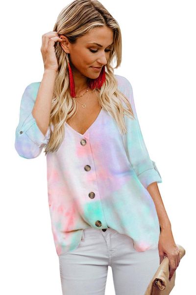 multicolor/blue v-neck long sleeve tie-dye blouse with buttons closure women casual fashion plus size s-2xl women's blouses & shirts, White
multicolor/blue v-neck long sleeve tie-dye blouse with buttons closure women casual fashion plus size s-2xl women's blouses & shirts, White