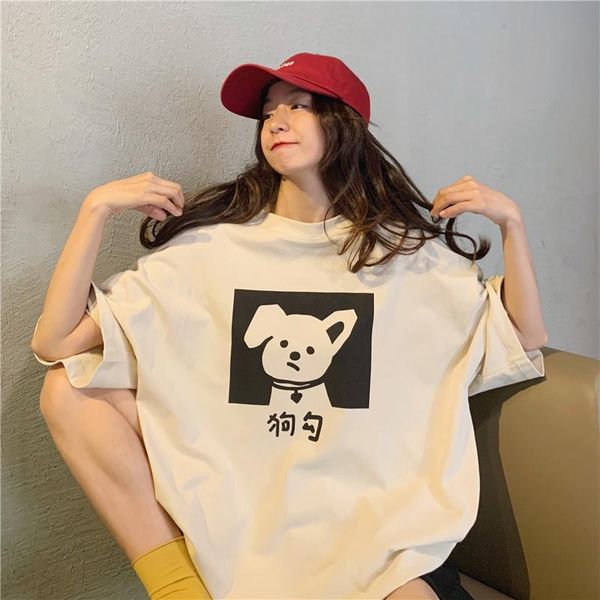 women's t-shirt 2021 summer sweet oversize puppy graphic short-sleeved korean style e girl harajuku aesthetic woman's, White
women's t-shirt 2021 summer sweet oversize puppy graphic short-sleeved korean style e girl harajuku aesthetic woman's, White