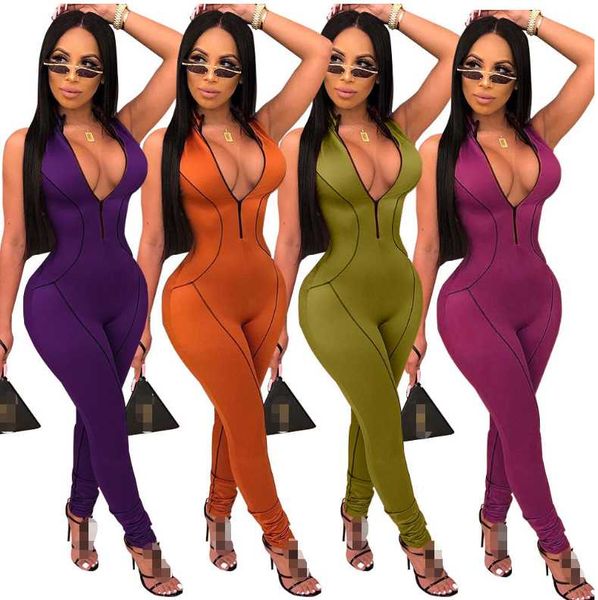 women's jumpsuits & rompers product summer lady 4 colors jumpsuit sleeveless v-neck streetwear zipper, Black;white
women's jumpsuits & rompers product summer lady 4 colors jumpsuit sleeveless v-neck streetwear zipper, Black;white