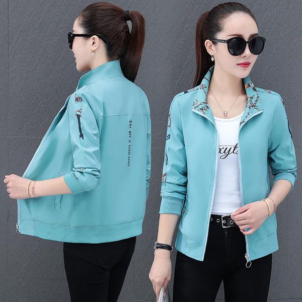 women's jackets coat outerwear 2021 spring autumn stand-up collar double sided wear casual printing short jacket female sportswear, Black;brown
women's jackets coat outerwear 2021 spring autumn stand-up collar double sided wear casual printing short jacket female sportswear, Black;brown