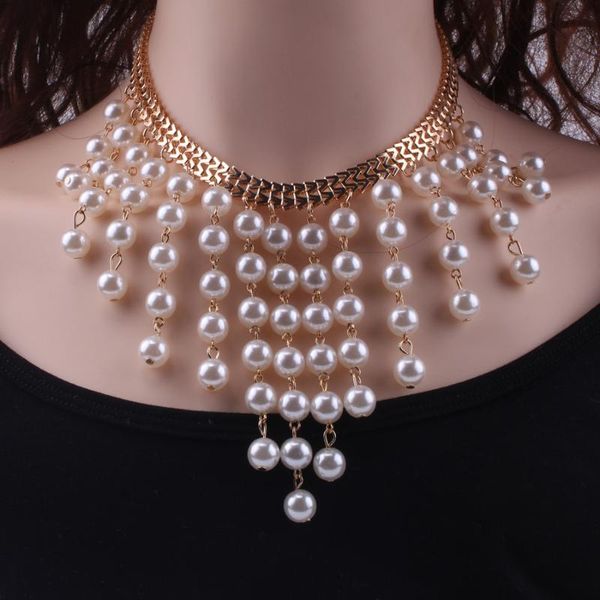 pendant necklaces multilayer round pearl tassel choker necklace for women vintage pearls v charm chain french party jewelry gifts, Silver
pendant necklaces multilayer round pearl tassel choker necklace for women vintage pearls v charm chain french party jewelry gifts, Silver