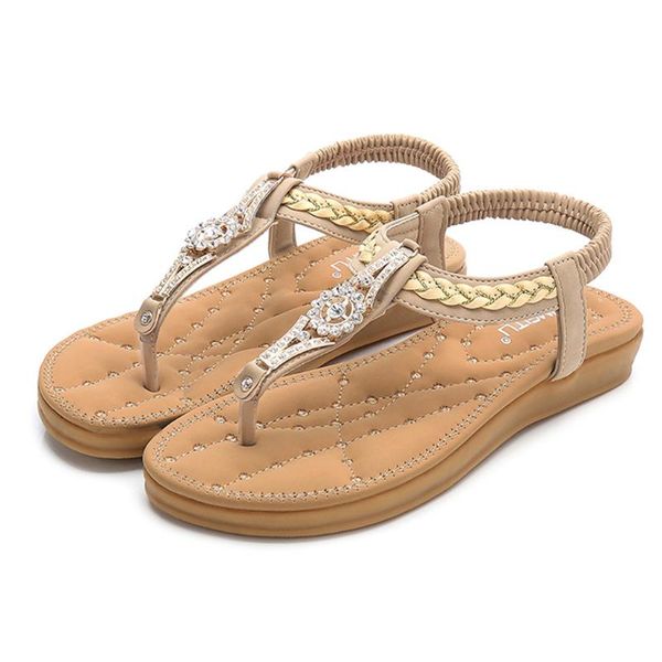 women ladies crystal casual flat elastic band bohemian beach shoes sandals platform slides summer chaussures femme, Black
women ladies crystal casual flat elastic band bohemian beach shoes sandals platform slides summer chaussures femme, Black