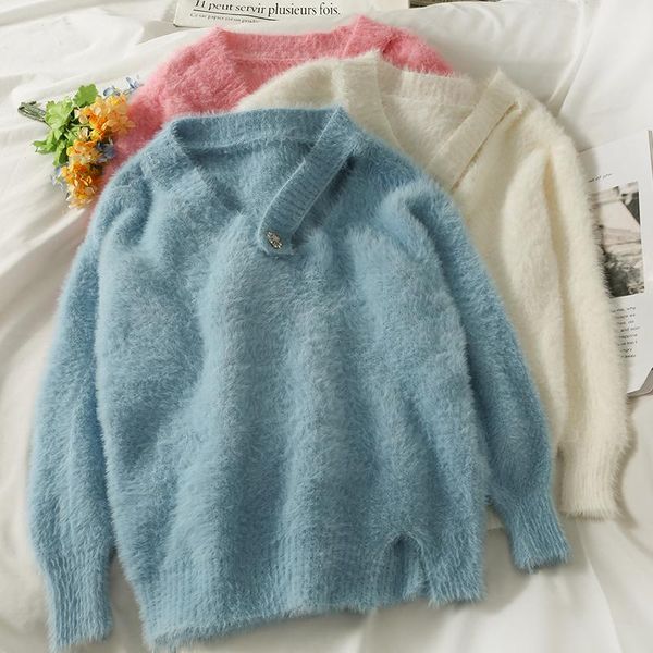 women's sweaters knitted women pull femme long sleeve sweater korean fanshion pullover oversize outwear drop, White;black
women's sweaters knitted women pull femme long sleeve sweater korean fanshion pullover oversize outwear drop, White;black