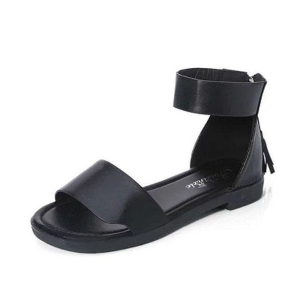 women's sandals 2021 summer flat bottom low heel hollow casual korean girls tassel princess zip, Black
women's sandals 2021 summer flat bottom low heel hollow casual korean girls tassel princess zip, Black