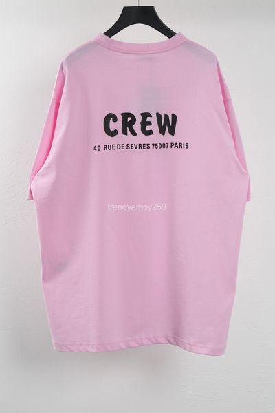 women's t-shirt correct version summer b family crew letter printing short sleeve women and men's same loose round neck t-shirt, White
women's t-shirt correct version summer b family crew letter printing short sleeve women and men's same loose round neck t-shirt, White