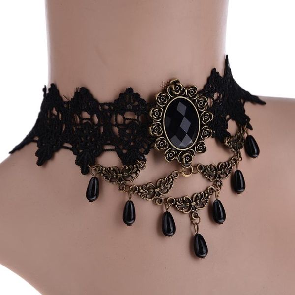 chokers vintage retro black lace gothic collar choker steampunk necklace women wedding jewelry, Golden;silver
chokers vintage retro black lace gothic collar choker steampunk necklace women wedding jewelry, Golden;silver
