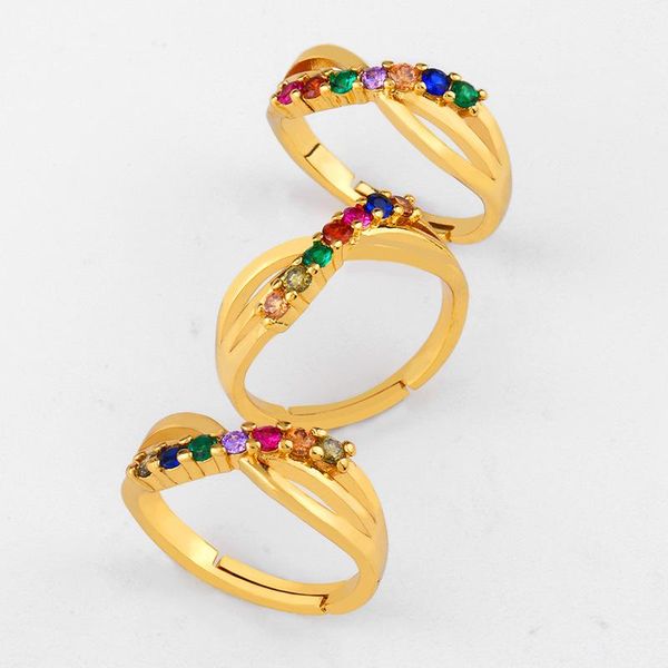 wedding rings loumiss 24k gold rainbow wave multicolor micro pave zircon women's open tail ring fashion jewelry, Slivery;golden
wedding rings loumiss 24k gold rainbow wave multicolor micro pave zircon women's open tail ring fashion jewelry, Slivery;golden