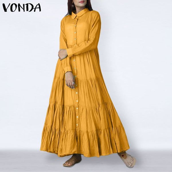 women's blouses & shirts spring sundress 2021 vonda fashion lapel shirt dress long sleeve vestidos female summer pleated dresses r, White
women's blouses & shirts spring sundress 2021 vonda fashion lapel shirt dress long sleeve vestidos female summer pleated dresses r, White