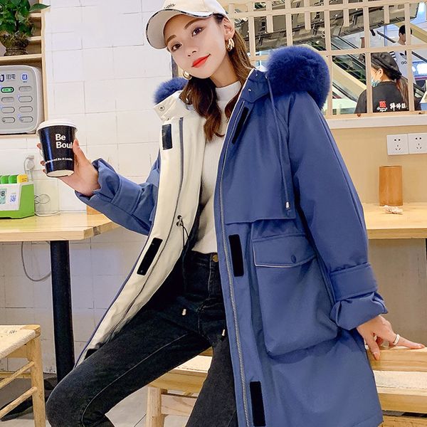down jacket winter 90% white duck jackets female real fur collar hooded parkas lady coats casaco outwears 210510, Black
down jacket winter 90% white duck jackets female real fur collar hooded parkas lady coats casaco outwears 210510, Black