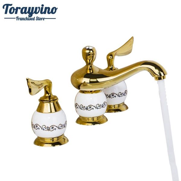 bathroom sink faucets ceramic and golden basin faucet 3 pcs delicate dual handle deck mounted cold water mixer distinguished fauce
bathroom sink faucets ceramic and golden basin faucet 3 pcs delicate dual handle deck mounted cold water mixer distinguished fauce