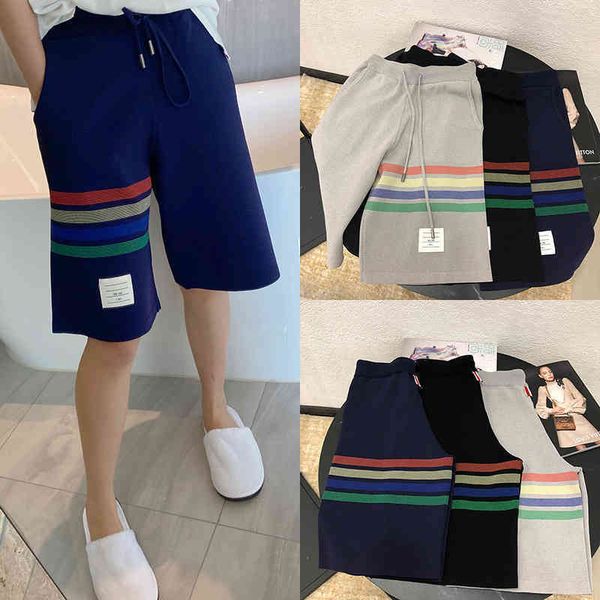 ins super fire net red stripe casual shorts four bar ice silk knitted versatile tb college style sports pants, White;black
ins super fire net red stripe casual shorts four bar ice silk knitted versatile tb college style sports pants, White;black
