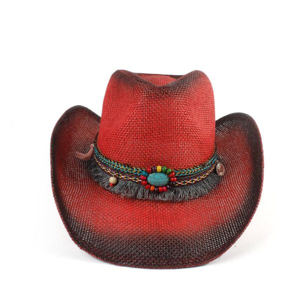 cloches fashion women men straw hollow western cowboy hat lady red bohemia tassel sombrero fedora beach cowgirl jazz sun size 58cm, Blue;gray
cloches fashion women men straw hollow western cowboy hat lady red bohemia tassel sombrero fedora beach cowgirl jazz sun size 58cm, Blue;gray