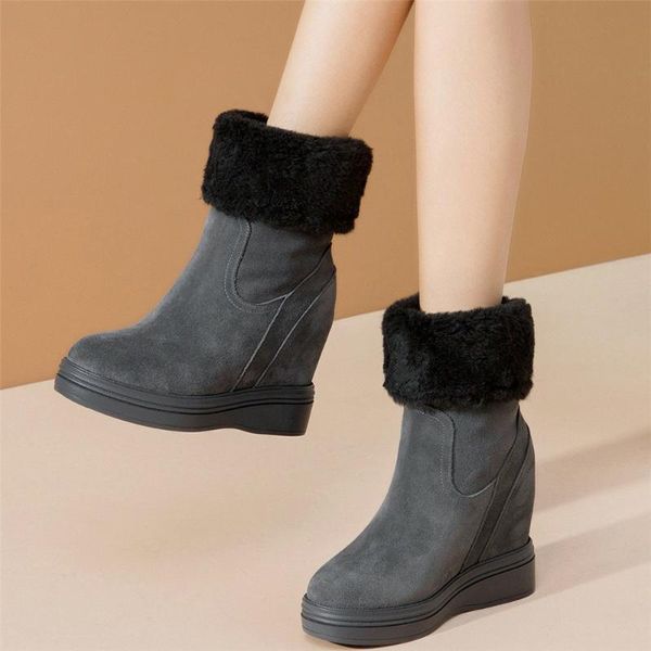 boots 2021 warm creepers women genuine leather wedges high heel ankle female winter round toe snow casual shoes, Black
boots 2021 warm creepers women genuine leather wedges high heel ankle female winter round toe snow casual shoes, Black