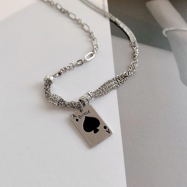 pendant necklaces vintage hip-hop playing card necklace couple pendants multilayer stainless steel chain choker steampunk jewelry, Silver
pendant necklaces vintage hip-hop playing card necklace couple pendants multilayer stainless steel chain choker steampunk jewelry, Silver