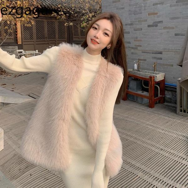 women's vests ezgaga temperament sweater vest women winter outwear furry korean chic ladies elegant sleeveless cardigan fashion warm, Black;white
women's vests ezgaga temperament sweater vest women winter outwear furry korean chic ladies elegant sleeveless cardigan fashion warm, Black;white