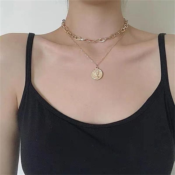 pendant necklaces simple and exquisite gold multilayer clavicle necklace for women, Silver
pendant necklaces simple and exquisite gold multilayer clavicle necklace for women, Silver