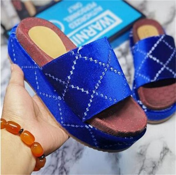 2021 classic women platform slippers sandals slides embroidered cotton summer party beach slipper 5cm flat designer shoes a6, Black
2021 classic women platform slippers sandals slides embroidered cotton summer party beach slipper 5cm flat designer shoes a6, Black