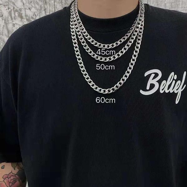 pendant necklaces 9mm thick chians cuban chain steel simple for men women hiphop fashion trendy pendants jewelry street boys girls, Silver
pendant necklaces 9mm thick chians cuban chain steel simple for men women hiphop fashion trendy pendants jewelry street boys girls, Silver