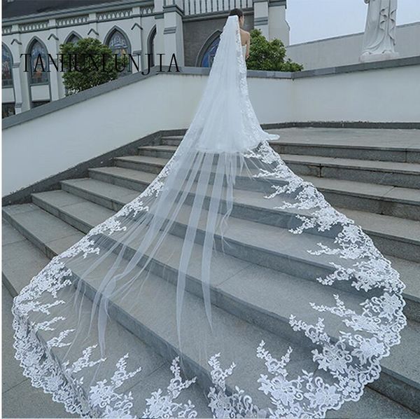 bridal veils luxury 5m white ivory cathedral wedding long lace edge veil with comb accessories bride mantilla, Black
bridal veils luxury 5m white ivory cathedral wedding long lace edge veil with comb accessories bride mantilla, Black