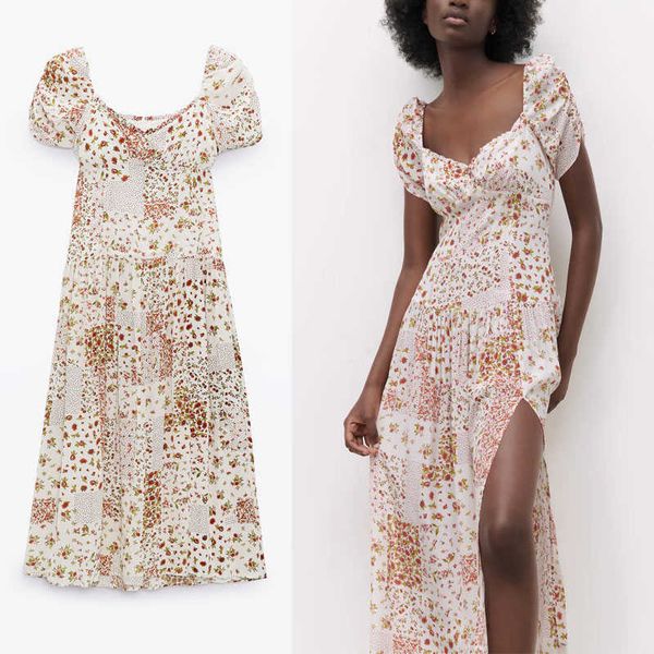 za patchwork print pink summer dress women short puff sleeve side slit pleated midi dresses back zip vintage party dress 210602, Black;gray
za patchwork print pink summer dress women short puff sleeve side slit pleated midi dresses back zip vintage party dress 210602, Black;gray