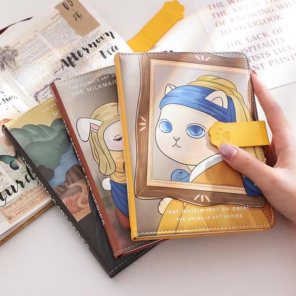 kawaii cat diy journal notepad renaissance series pu magnetic button color page planner to do list checklist stationery supplies notepads, Purple;pink
kawaii cat diy journal notepad renaissance series pu magnetic button color page planner to do list checklist stationery supplies notepads, Purple;pink