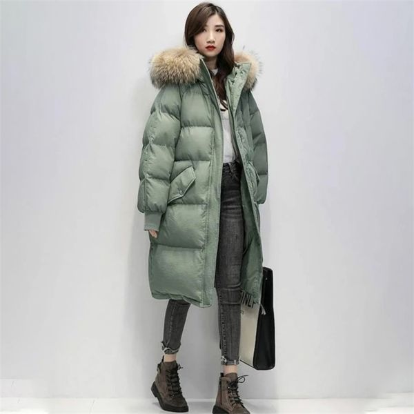women's winter cotton-padded jacket korean stye large fur collar hooded long down cotton parkas warm loose clothing women coat 211018, Black
women's winter cotton-padded jacket korean stye large fur collar hooded long down cotton parkas warm loose clothing women coat 211018, Black